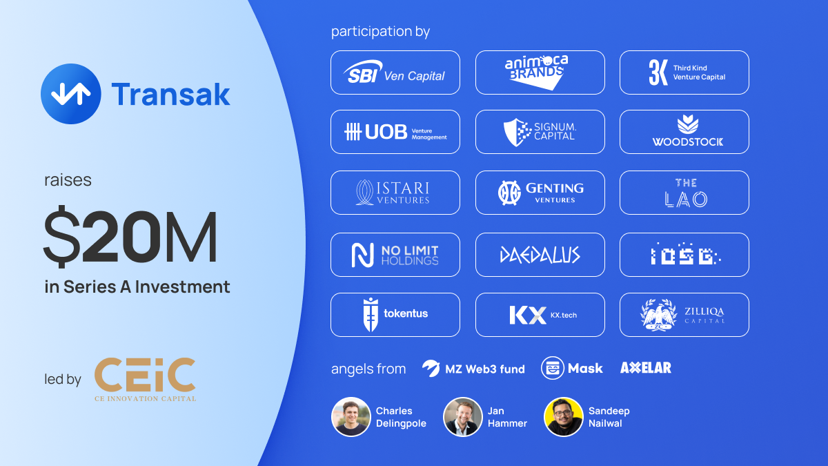 SeriesA Announcement Transak Secures 20M to Solve 3 Onboarding